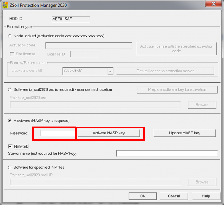 How to activate a network version protected with HASP HL Net dongle